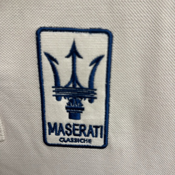 Men’s Authentic Maserati ivory polo with blue trim .small regular fit - Picture 2 of 8